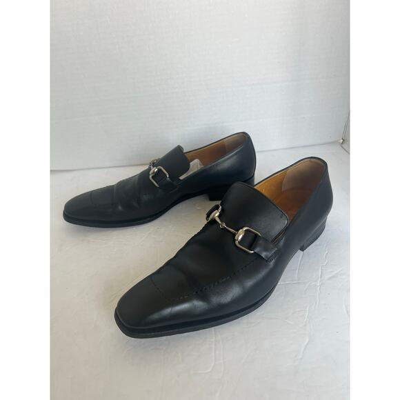 Gucci Men’s Horsebit Black Leather Slip On Loafer Dress Shoes Sz EU 41.5EJ - Picture 1 of 13